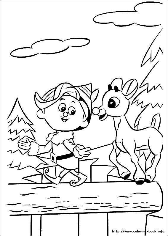 Rudolph the Red-Nosed Reindeer coloring picture