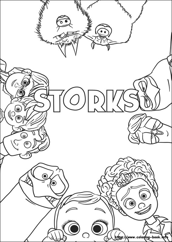 Storks coloring picture