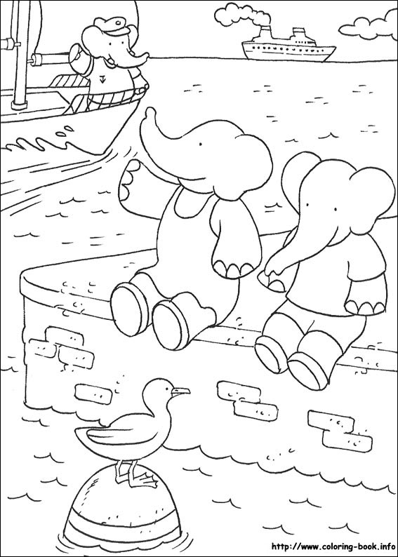 Babar coloring picture