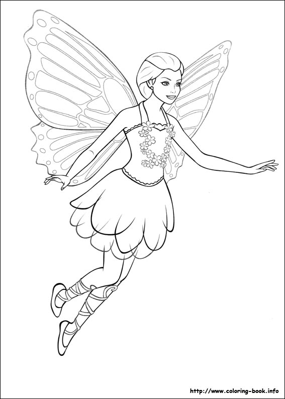 Barbie Mariposa coloring picture