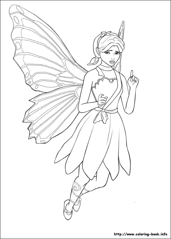 Barbie Mariposa coloring picture