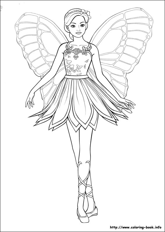 Barbie Mariposa coloring picture