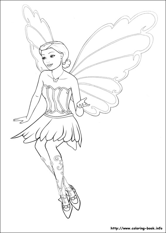 Barbie Mariposa coloring picture