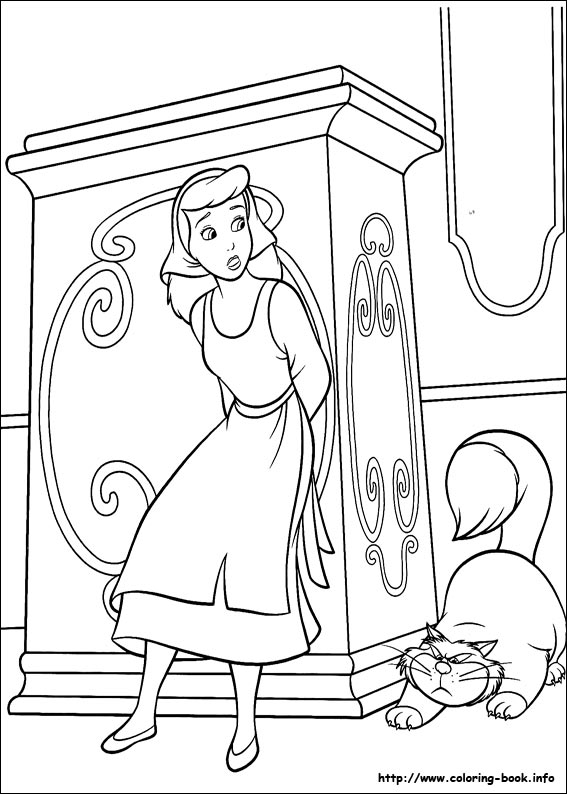 Cinderella coloring picture