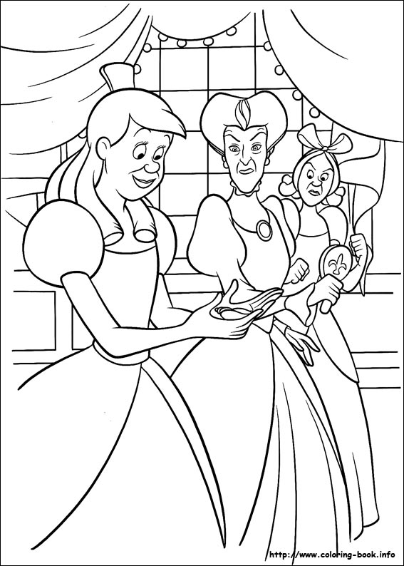 Cinderella coloring picture