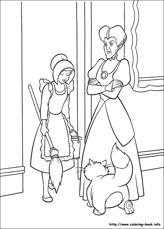 Cinderella coloring picture