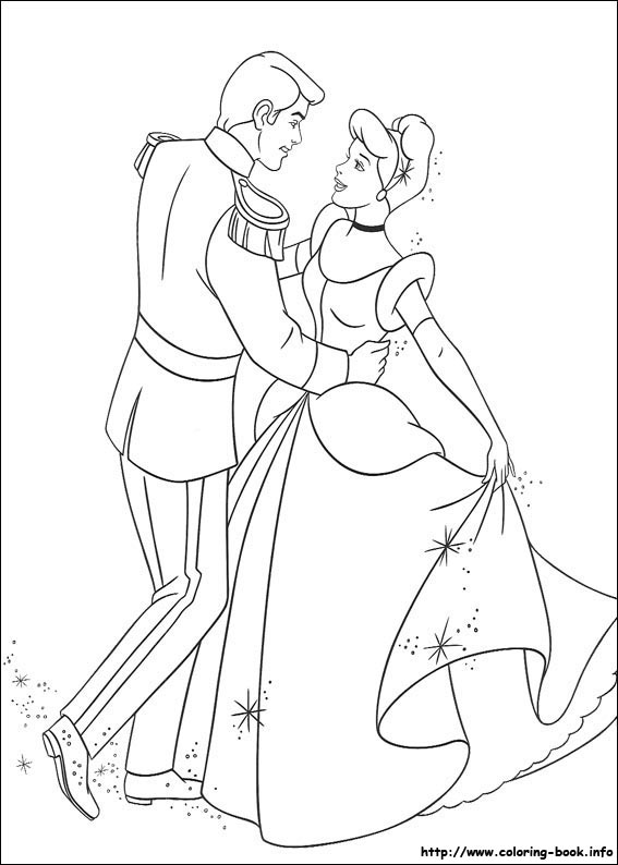 Cinderella coloring picture