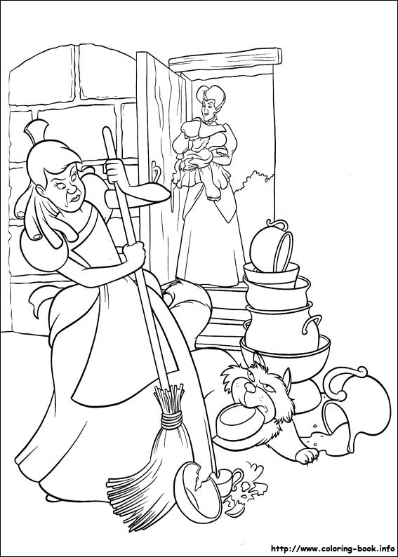 Cinderella coloring picture