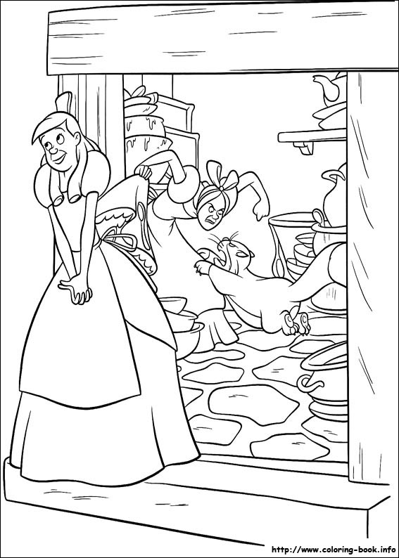 Cinderella coloring picture