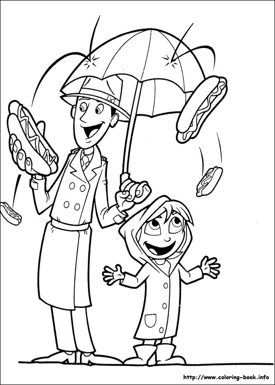 Cloudy with a chance of meatballs coloring picture