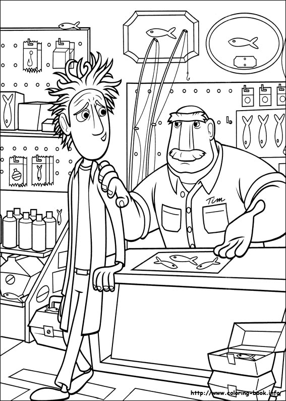 Cloudy with a chance of meatballs coloring picture