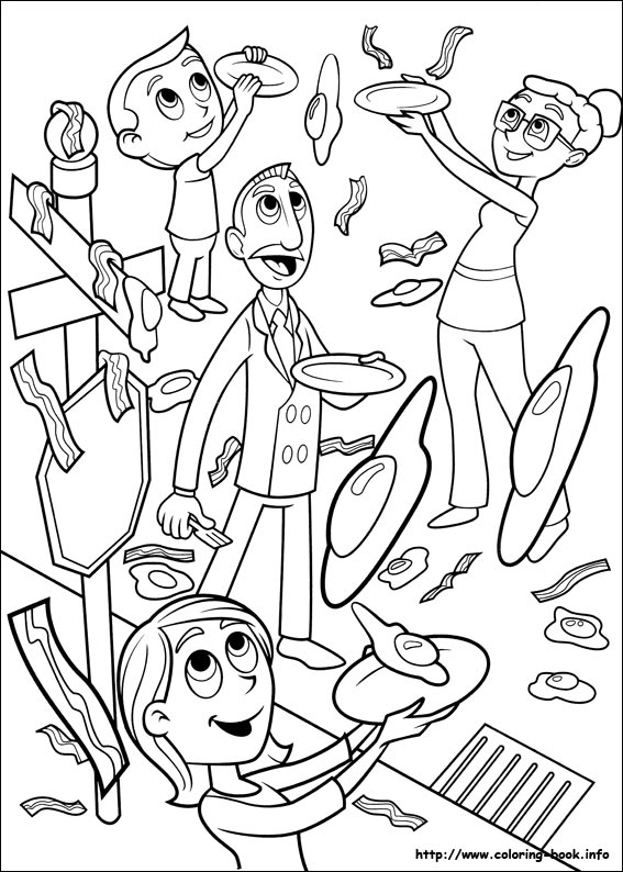 Cloudy with a chance of meatballs coloring picture