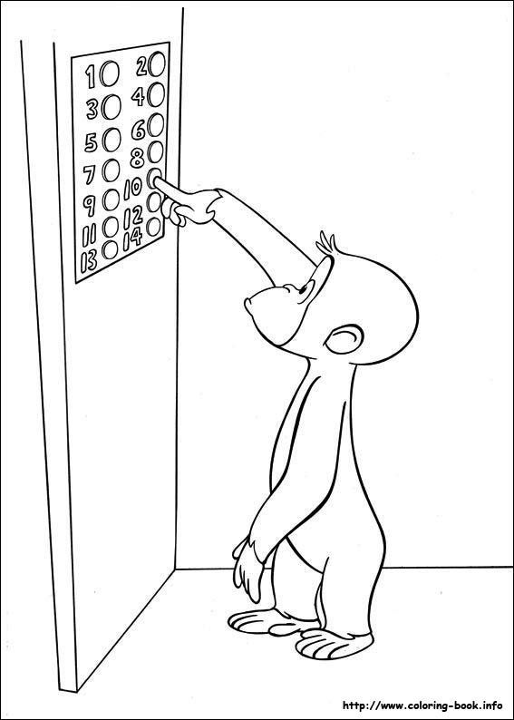 Curious George coloring picture