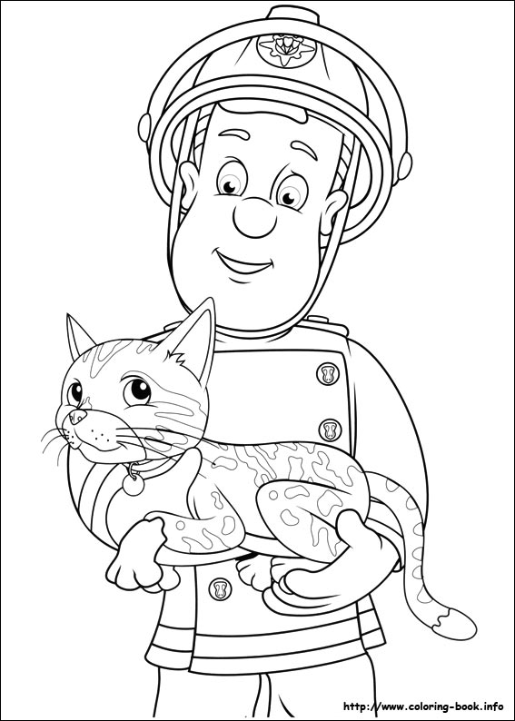 Fireman Sam coloring picture