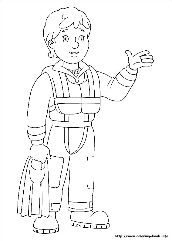 Fireman Sam coloring picture