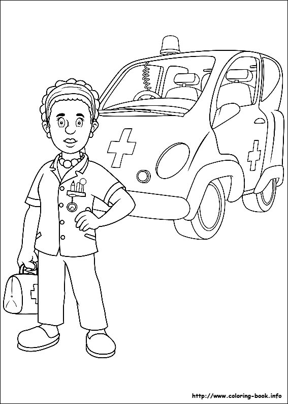 Fireman Sam coloring picture