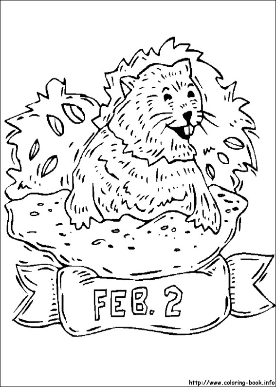 Groundhog Day coloring picture