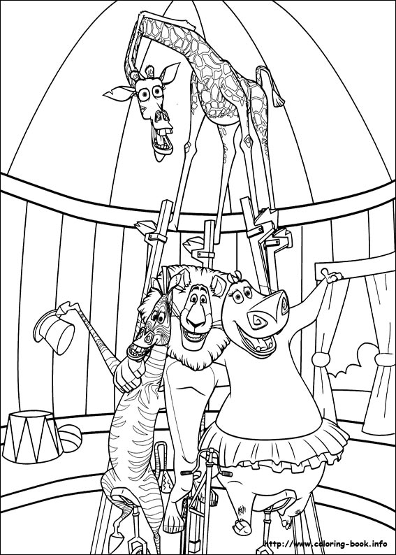 Madagascar 3 coloring picture