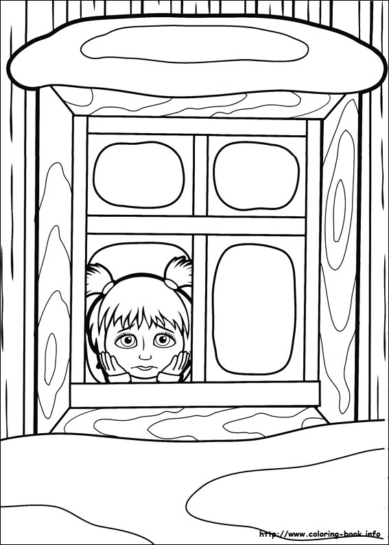 Masha and the Bear coloring picture