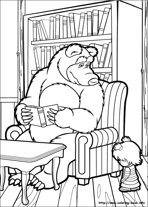 Masha and the Bear coloring picture