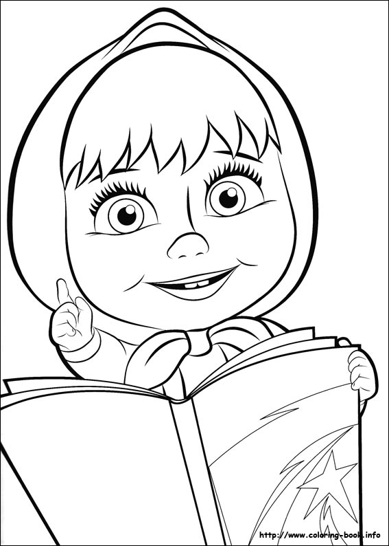 Masha and the Bear coloring picture