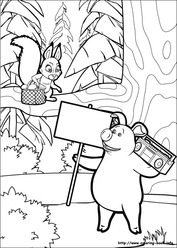 Masha and the Bear coloring picture