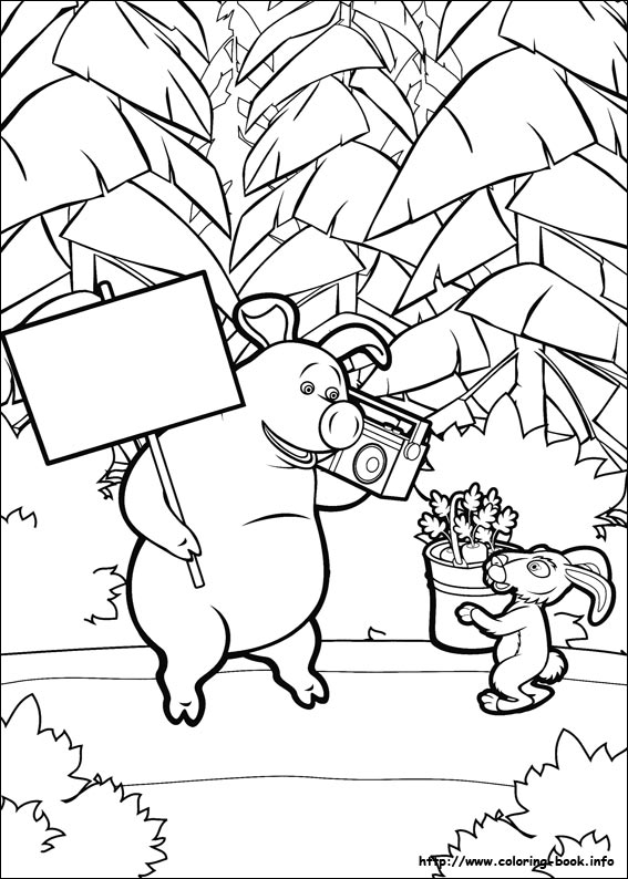 Masha and the Bear coloring picture