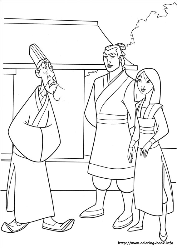 Mulan coloring picture