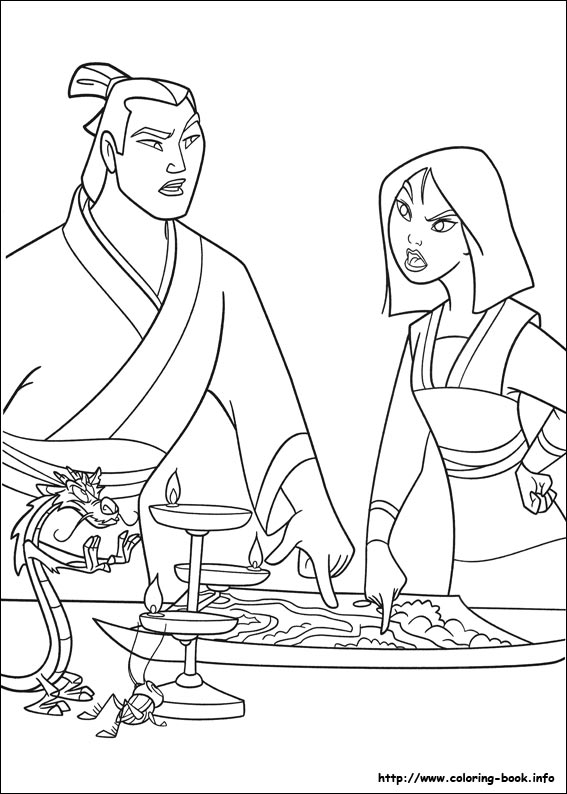 Mulan coloring picture