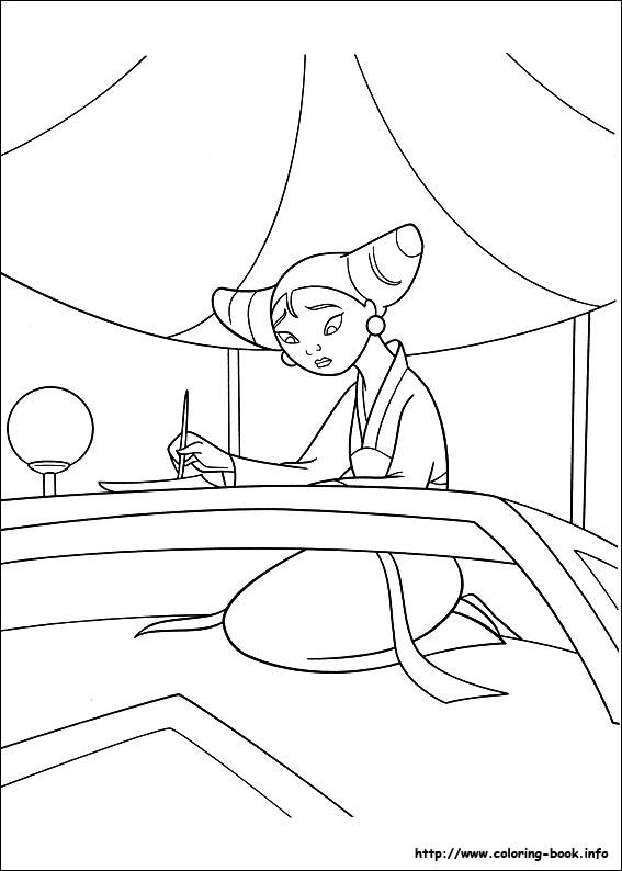 Mulan coloring picture