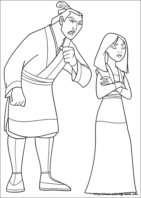 Mulan coloring picture