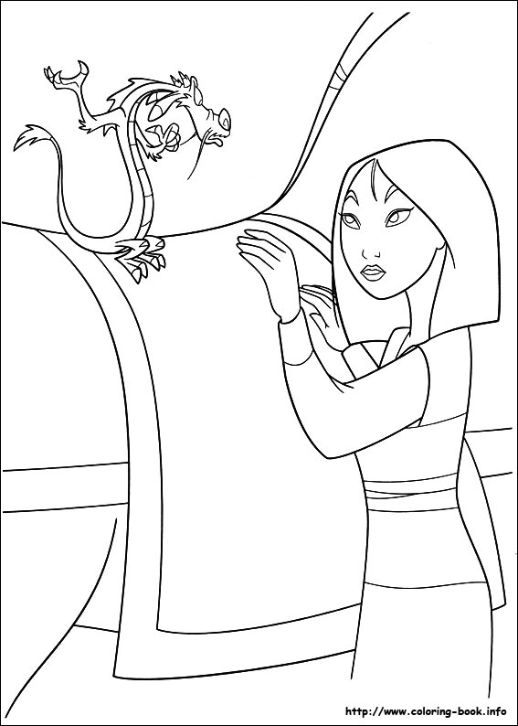 Mulan coloring picture