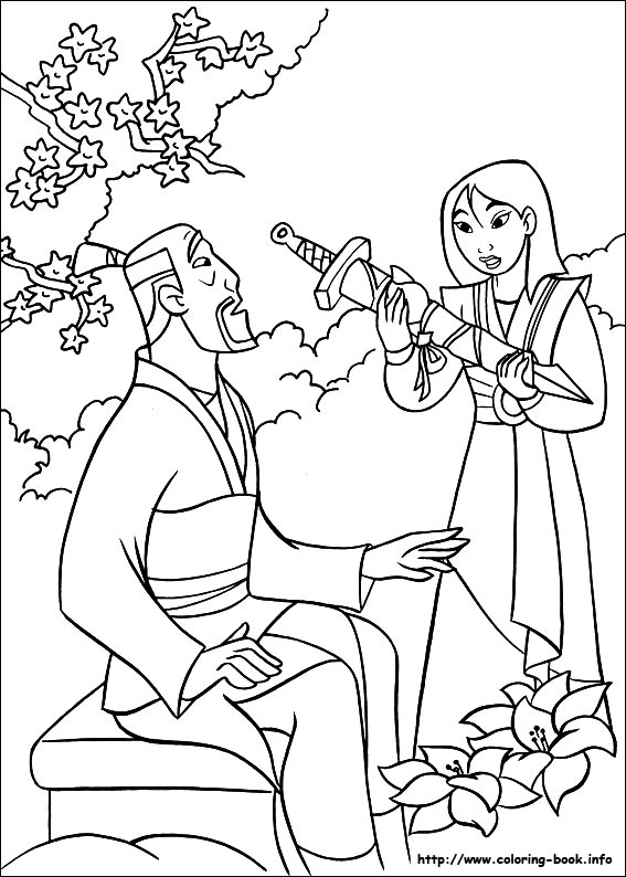 Mulan coloring picture