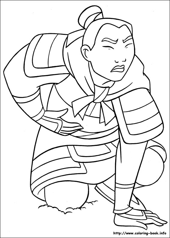 Mulan coloring picture