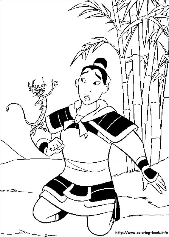 Mulan coloring picture