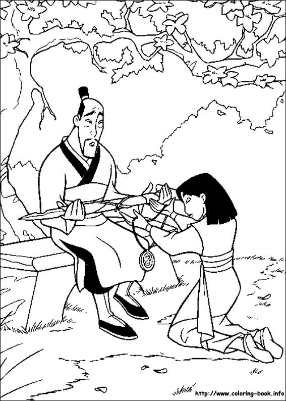 Mulan coloring picture