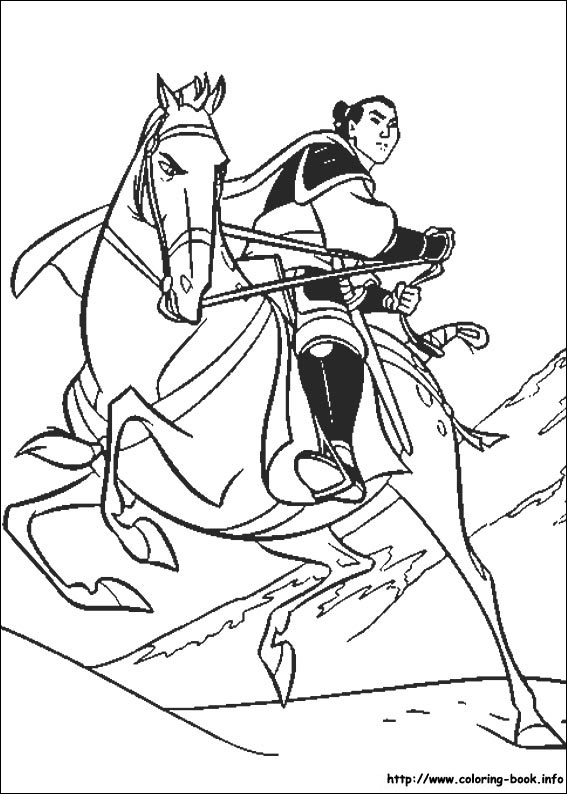 Mulan coloring picture