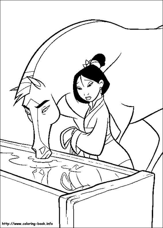 Mulan coloring picture