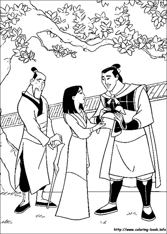 Mulan coloring picture