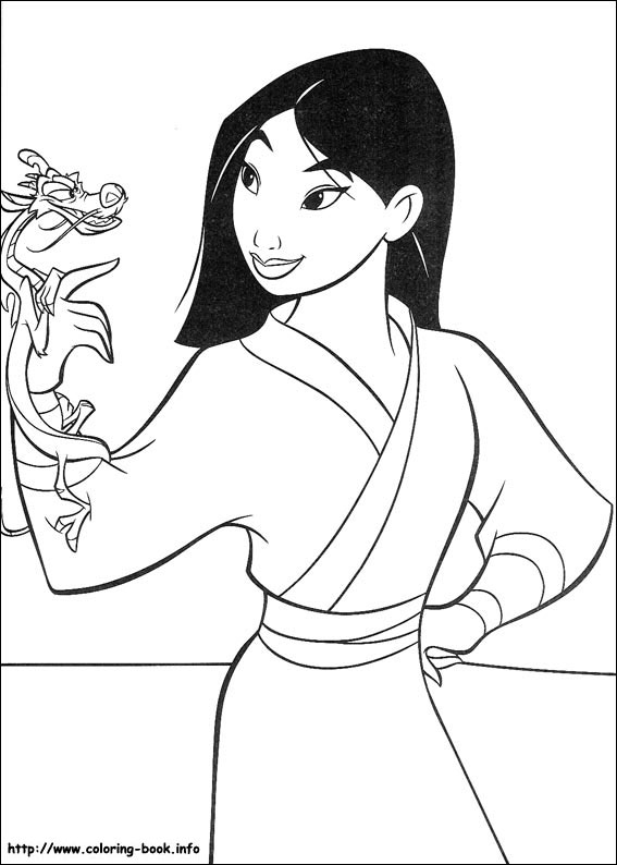 Mulan coloring picture