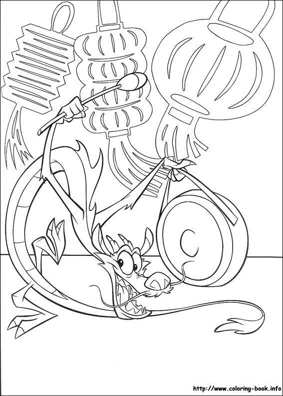 Mulan coloring picture