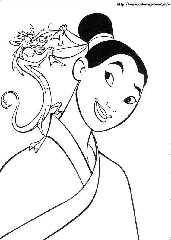 Mulan coloring picture