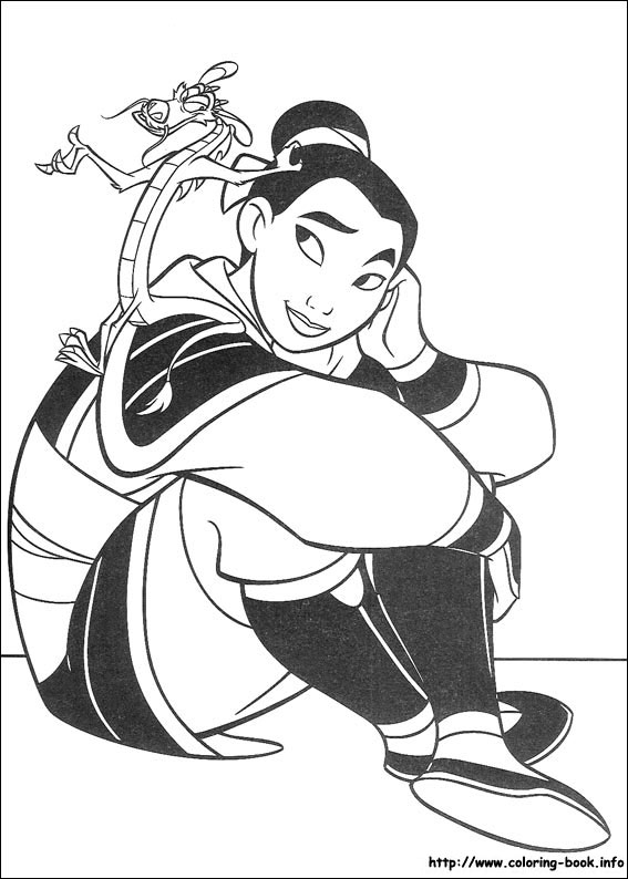 Mulan coloring picture