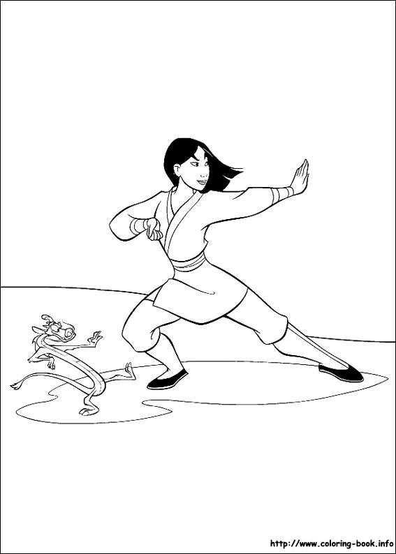 Mulan coloring picture