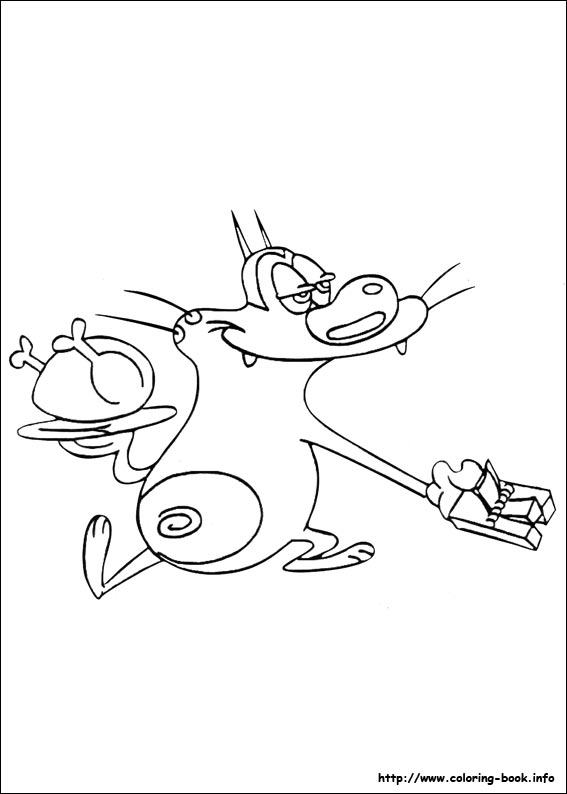 Oggy and the Cockroaches coloring picture