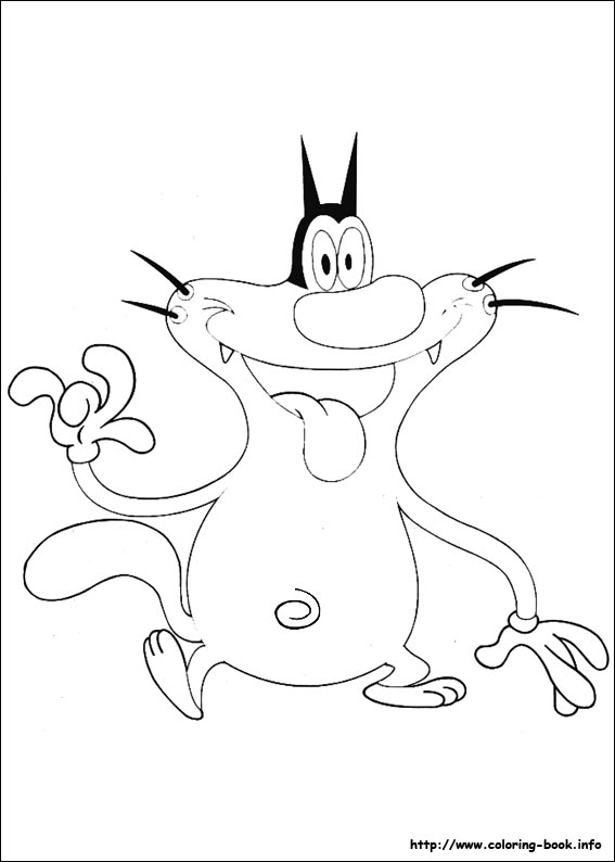 Oggy and the Cockroaches coloring picture