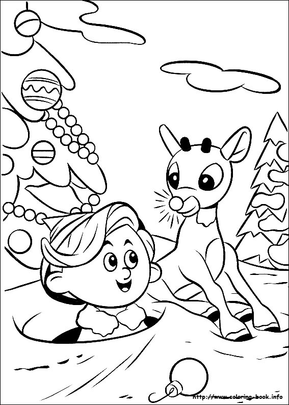 Rudolph the Red-Nosed Reindeer coloring picture