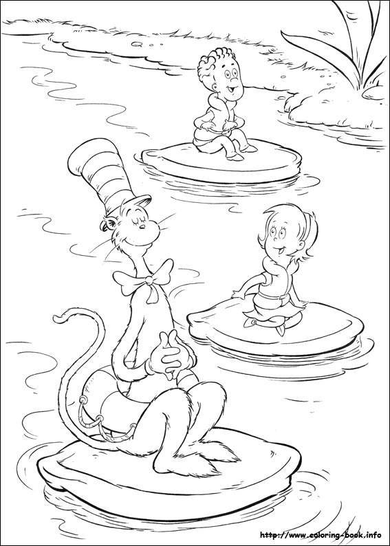 The cat in the hat coloring picture