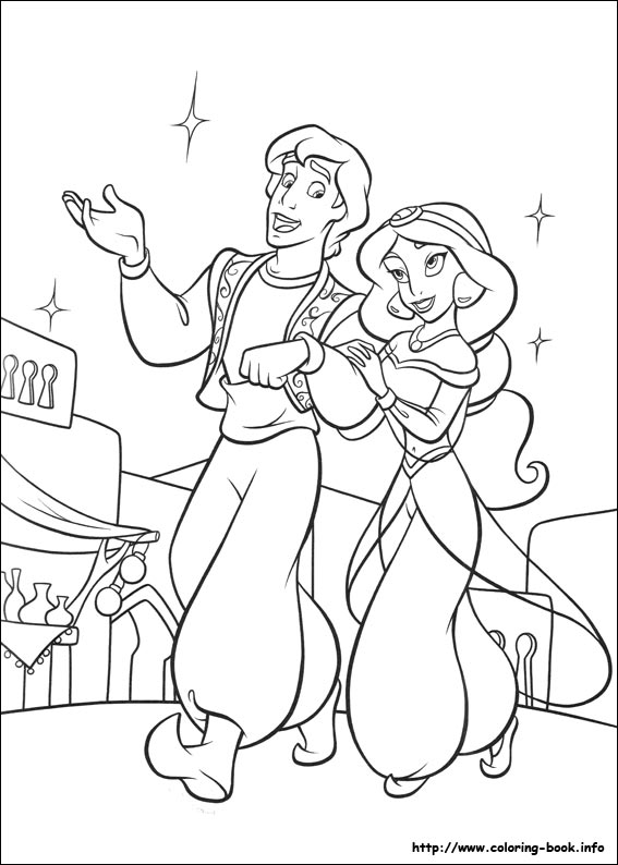 Aladdin coloring picture