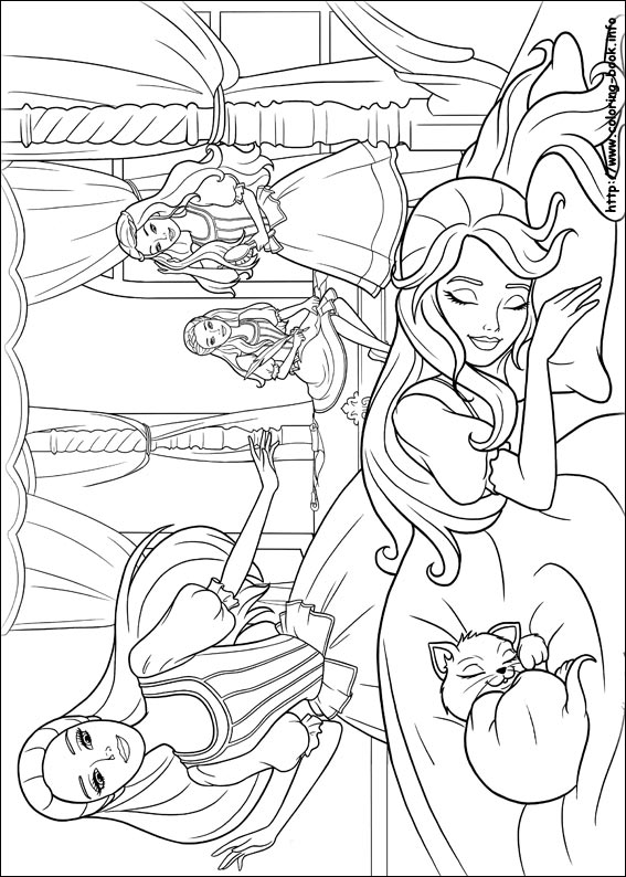 Barbie and the three Musketeers coloring picture